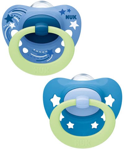 6845099 NUK Signature Brilha no Escuro Chupeta Silicone 0-6M 2 Unidades - Image 1